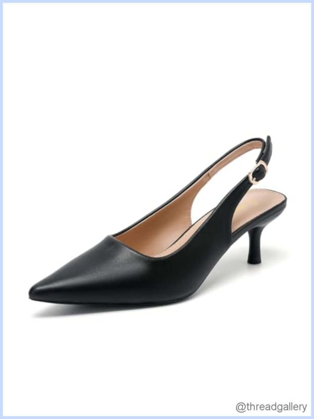 Women's Pointed Toe Kitten Heel Slingback Pump Dress Shoes